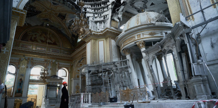 Спасо-Преображенський собор в Одесі після обстрілу. Валентин Кузан