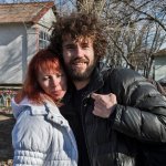Mantas and Anna on the day of their departure to Mariupol, March 2022