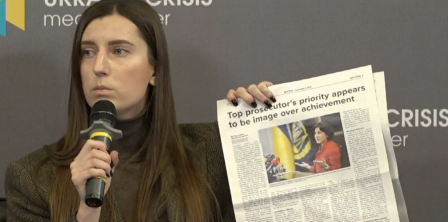 Anna Myronyuk, screenshot by Ukrainian Crisis Media Center