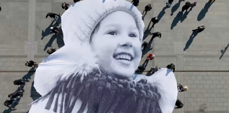 Artwork by JR; Photograph by Artem Iurchenko