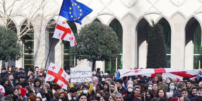 Тбілісі, противники законопроєкту, 8 березня. Фото – Радіо Свобода