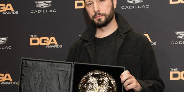Mstyslav Chernov with his DGA award. Photo by Directors Guild of America / Facebook