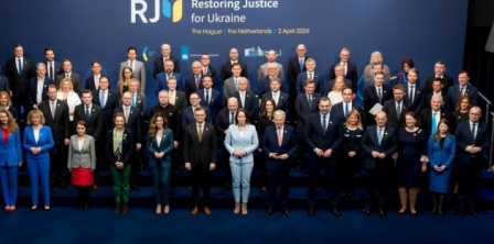 Представники країн, які підтримали створення спецтрибуналу щодо розслідування злочинів Росії. Фото – twitter.com / AndriyKostinUa