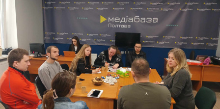 Journalists meeting the Poltava City Council press service at the Mediabaza Poltava, April 2, 2024. Photo by Mediabaza Poltava