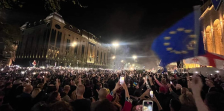 Протести в Грузії проти законопроєкту про "іноагентів". Фото – NewsGeorgia