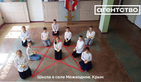 Russians make Crimean children kneel / Source: Agentstvo on Telegram