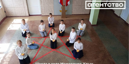 Russians make Crimean children kneel / Source: Agentstvo on Telegram