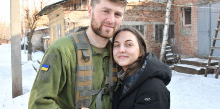 Tetyana Khmel with her husband. Photo by Tetyana Khmel on Facebook