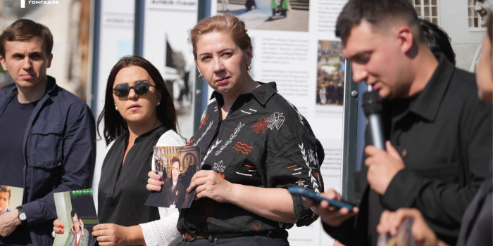 Oksana Romaniuk at the Heorhiy Gongadze memorial event on September 16, 2024 in Kyiv, photo by Anastasia Mantach